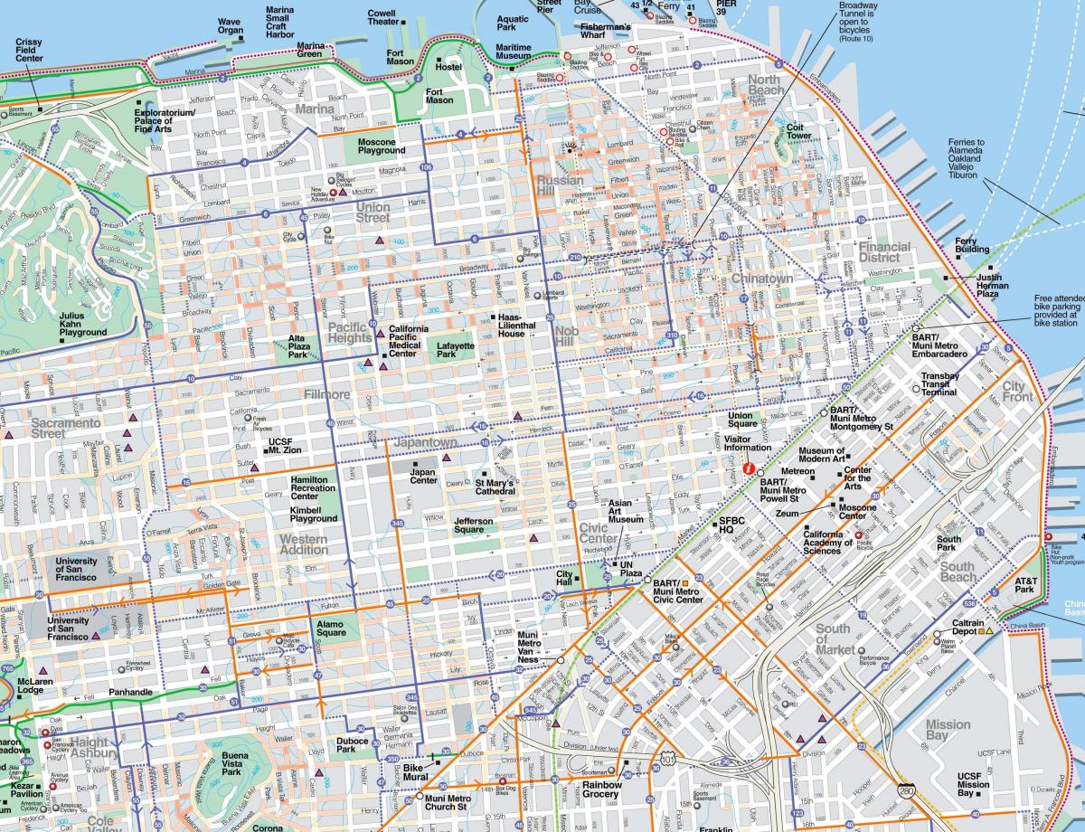 Peta rinci San Francisco
