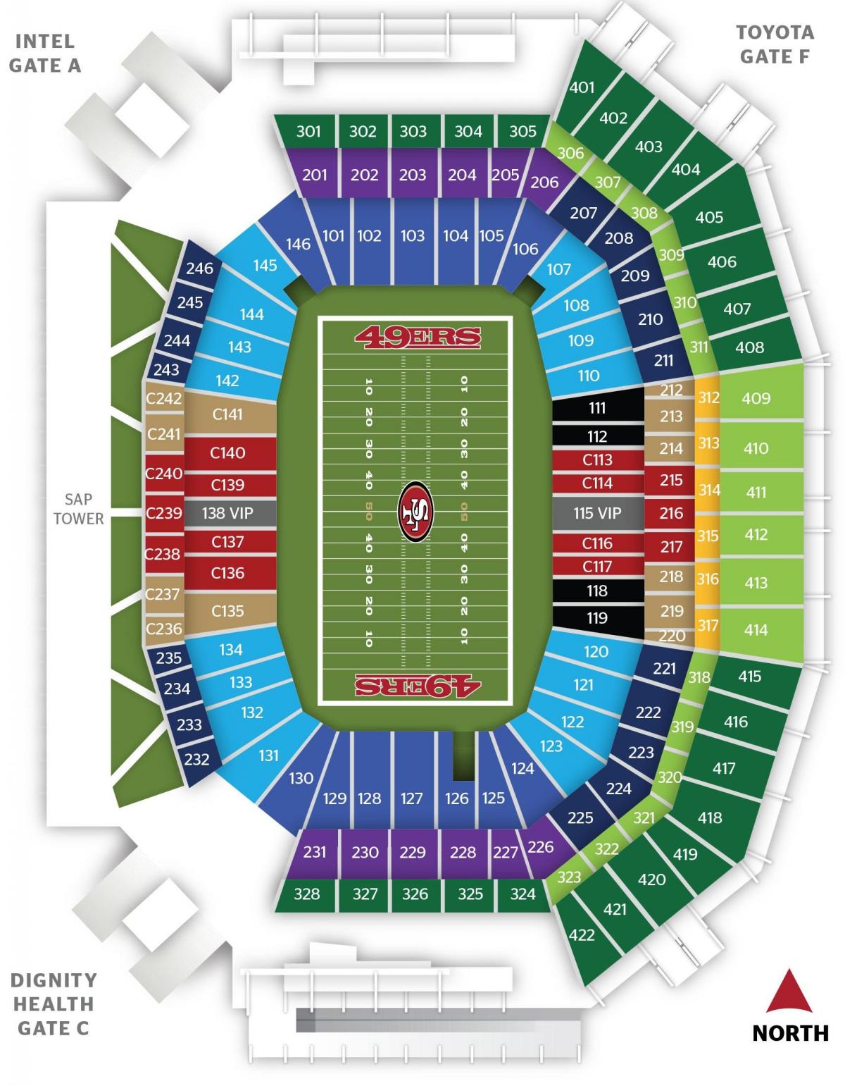 Peta dari San Francisco 49ers stadion