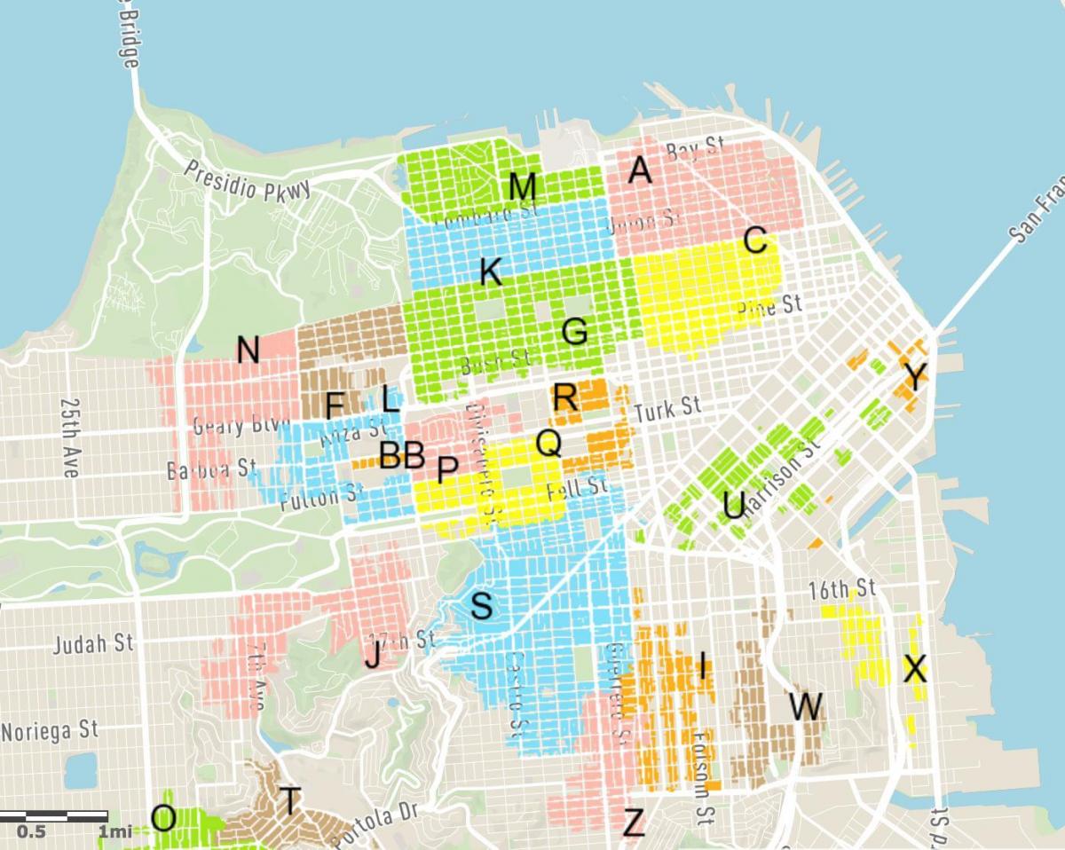 jalan bebas parkir San Francisco peta