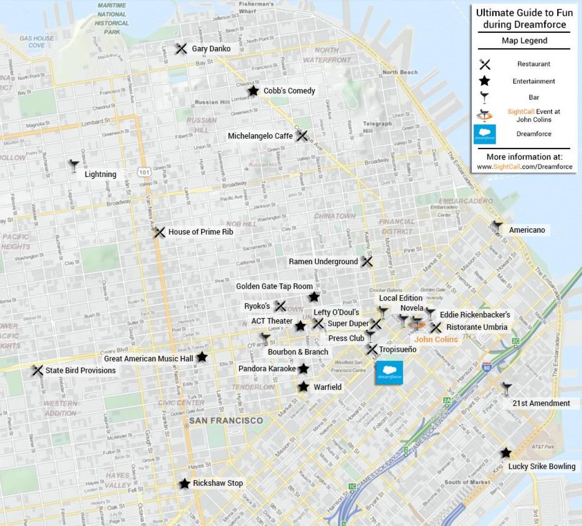 Peta dari San Francisco restoran