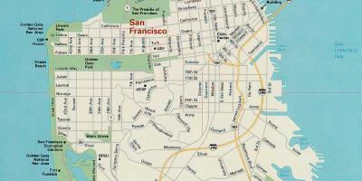 Peta dari San Francisco atraksi utama