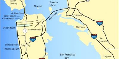 Peta dari San Francisco pantai