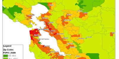 Peta dari San Francisco penduduk