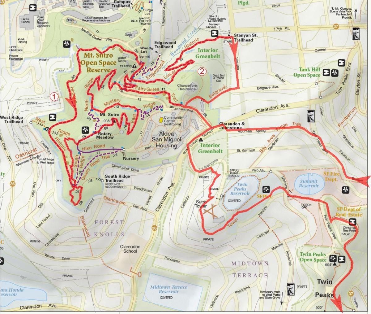 Peta dari bay area jalur sepeda