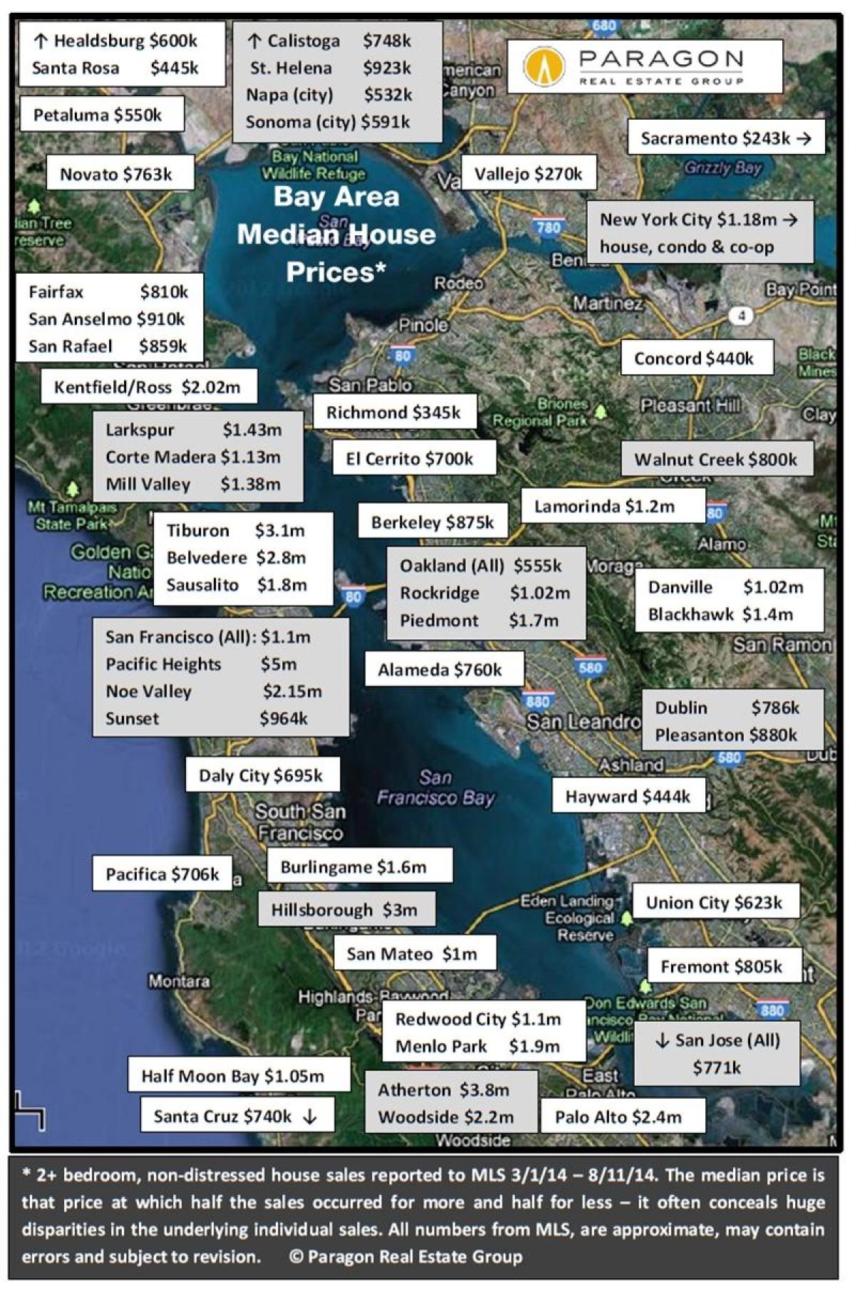 Peta dari bay area perumahan harga