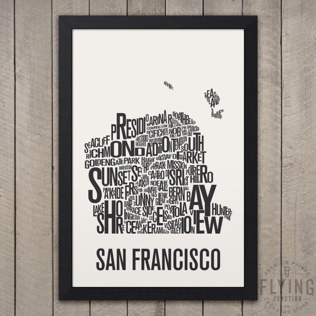San Francisco tipografi peta