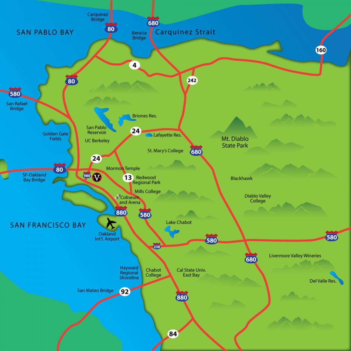 peta dari east bay area ca