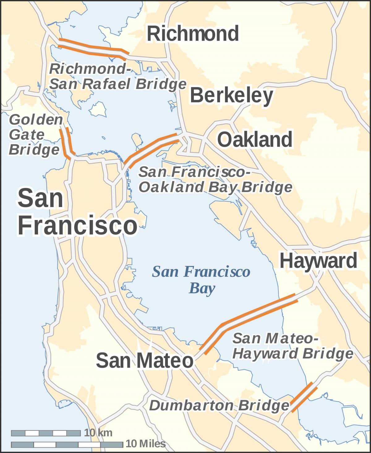 peta dari San Francisco, golden gate bridge