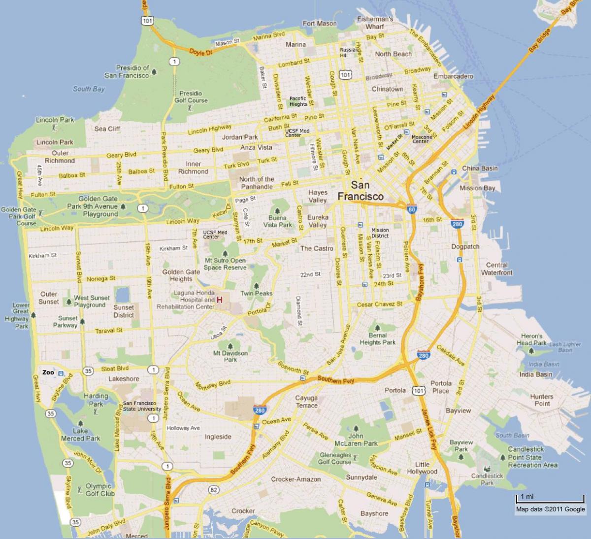 San Francisco-senang peta
