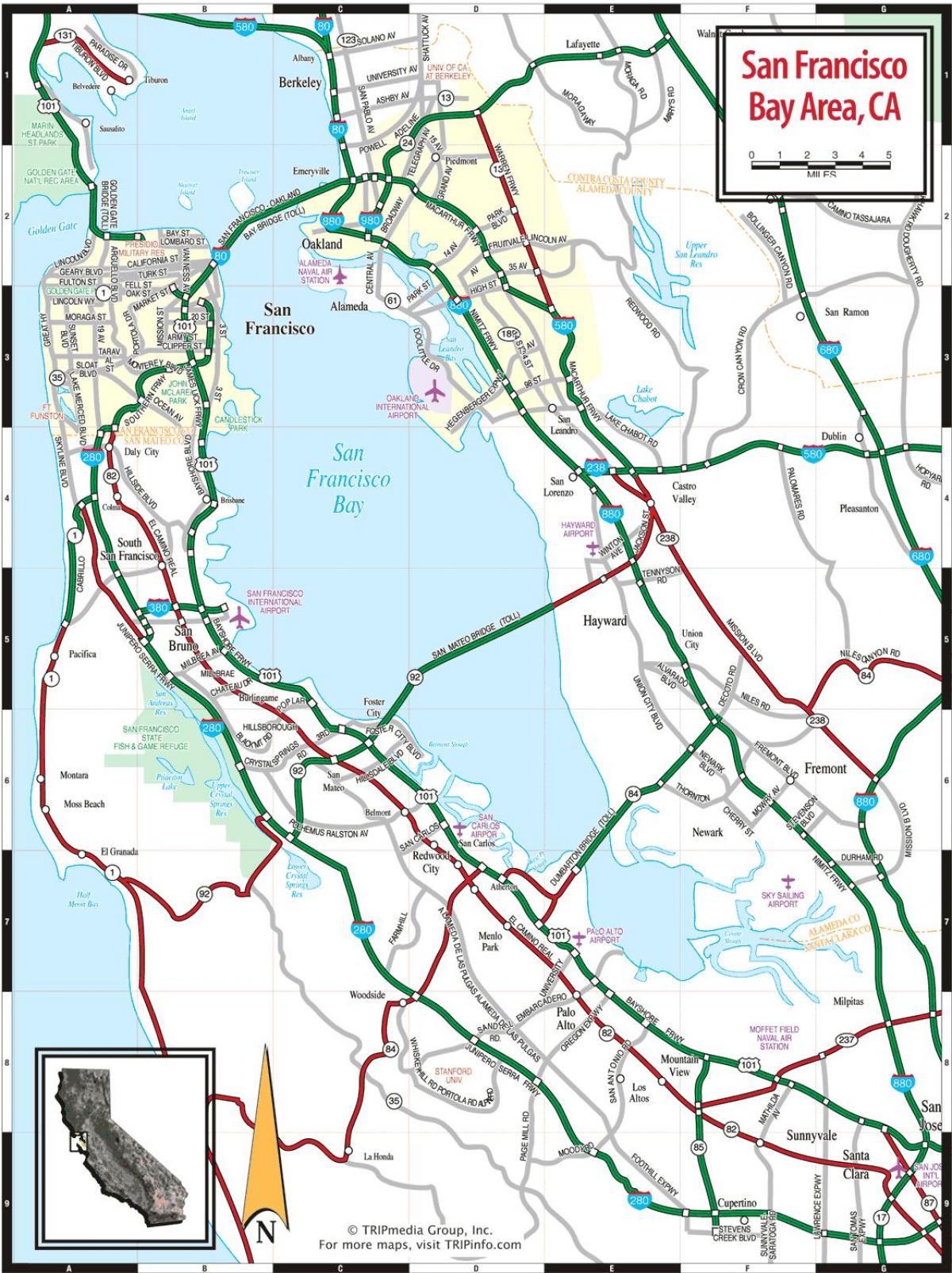 peta dari San Francisco bay area
