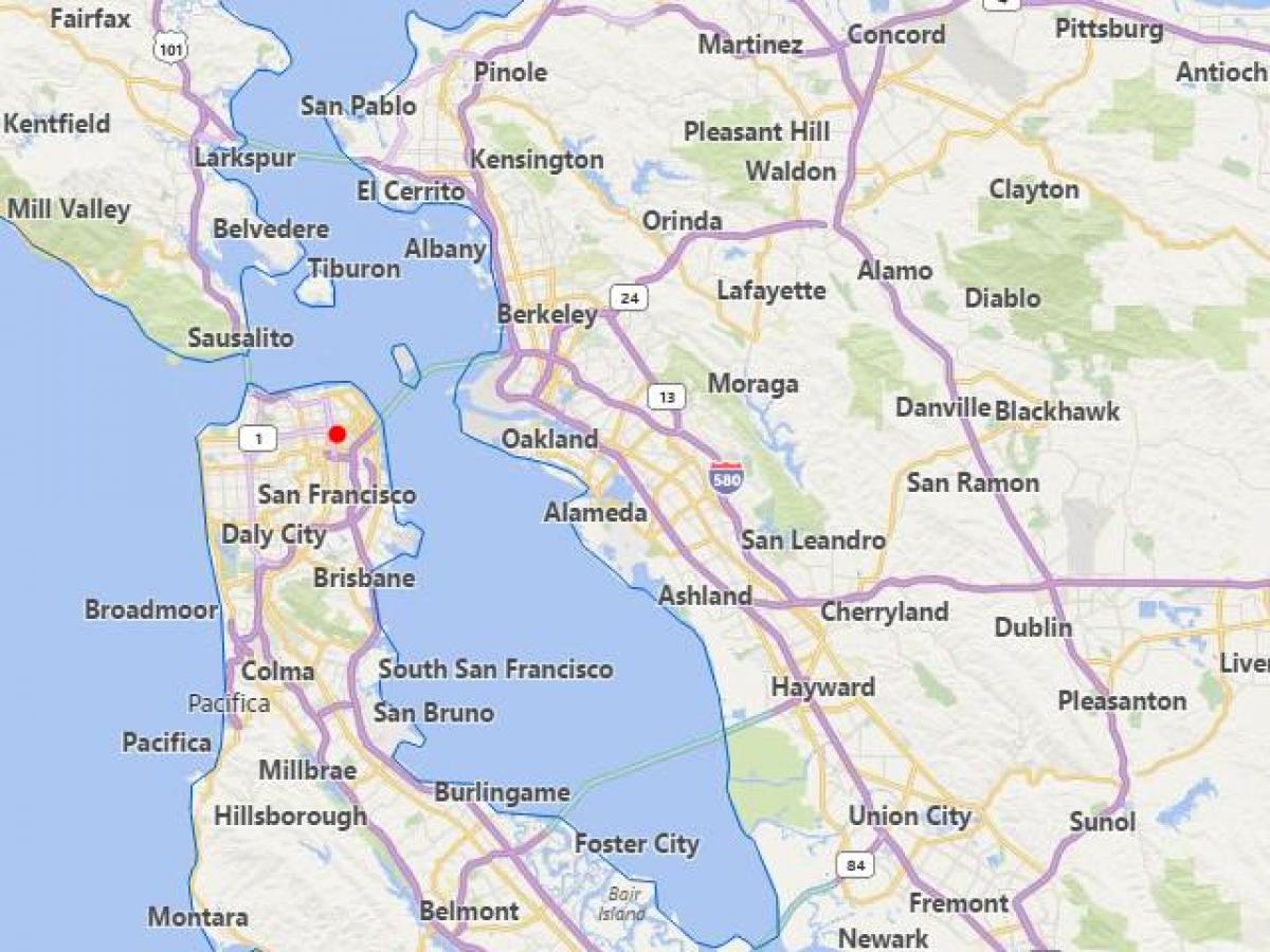 peta kota california dekat San Francisco