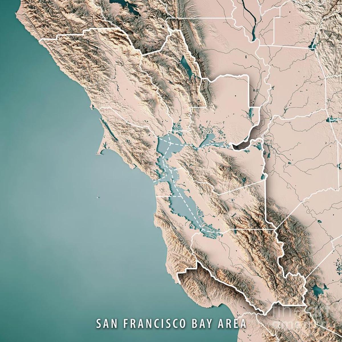Peta dari San Francisco bay topografi 