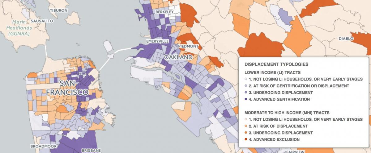 Peta dari San Francisco gentrifikasi