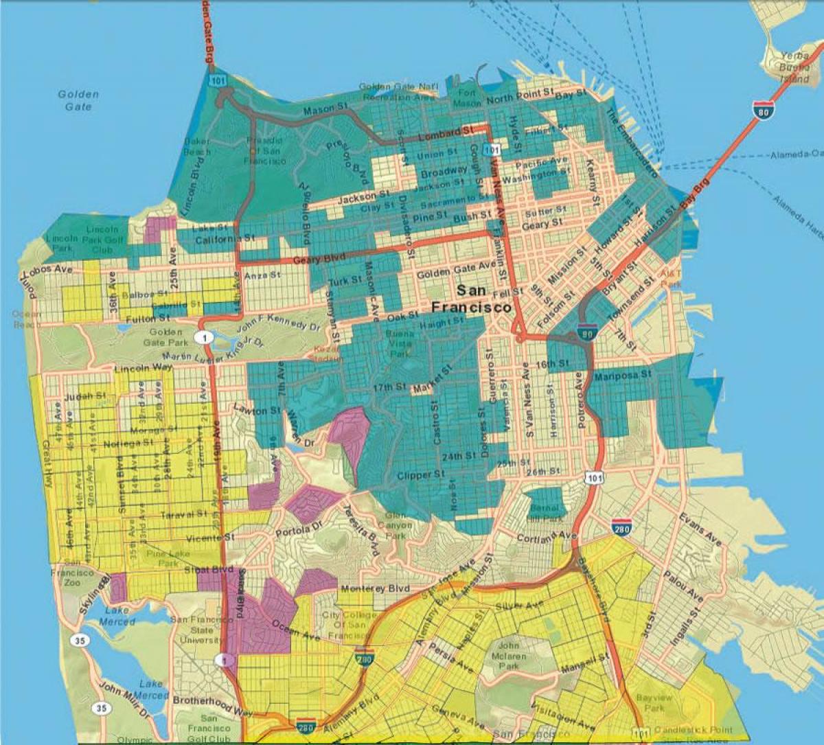 Peta dari San Francisco gis