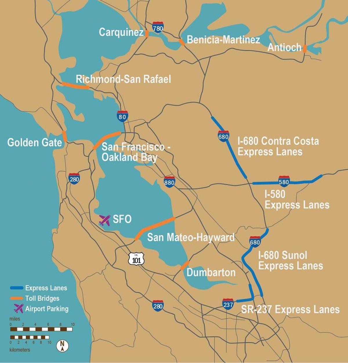 jalan tol San Francisco peta