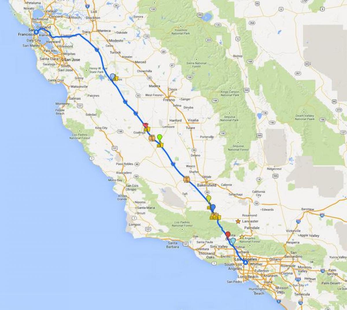 Peta dari San Francisco tur mengemudi