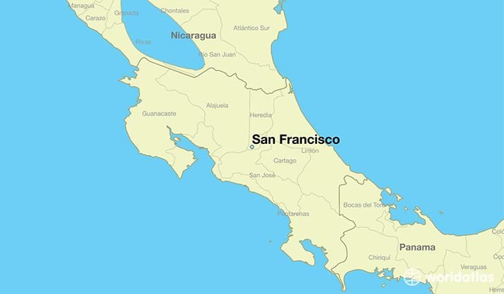 Peta dari San Francisco di dunia