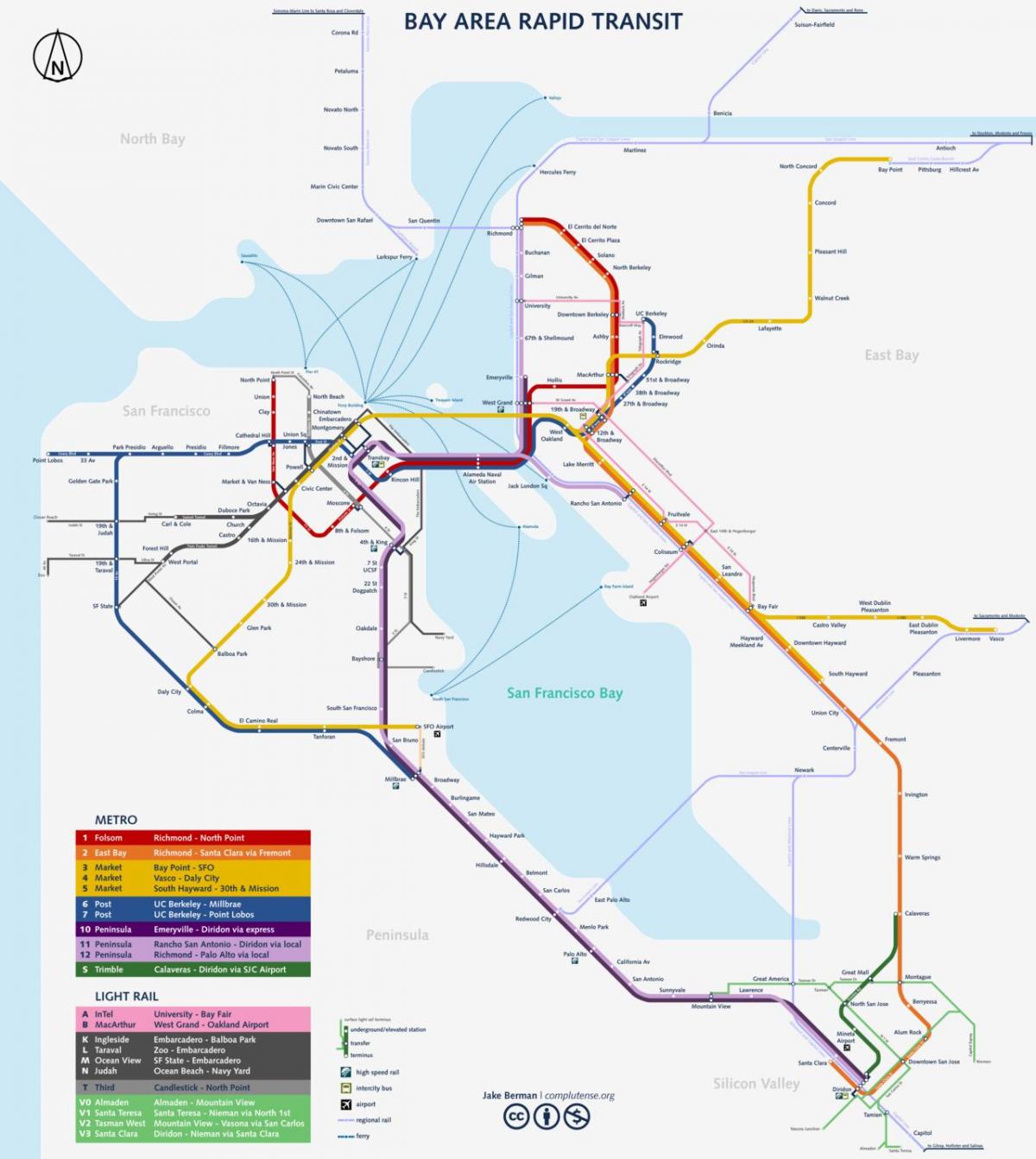 San Fran peta kereta bawah tanah