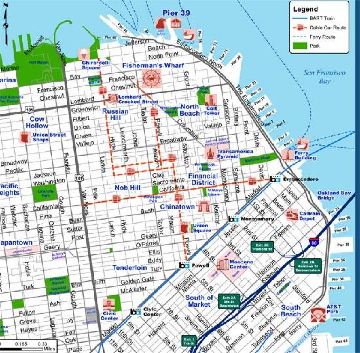 San Francisco peta kota wisata