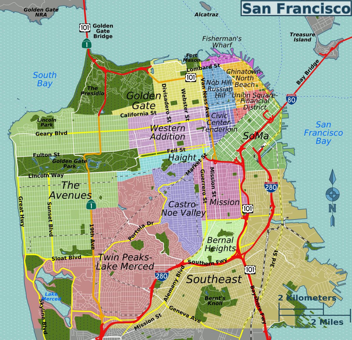 street map of San Francisco california