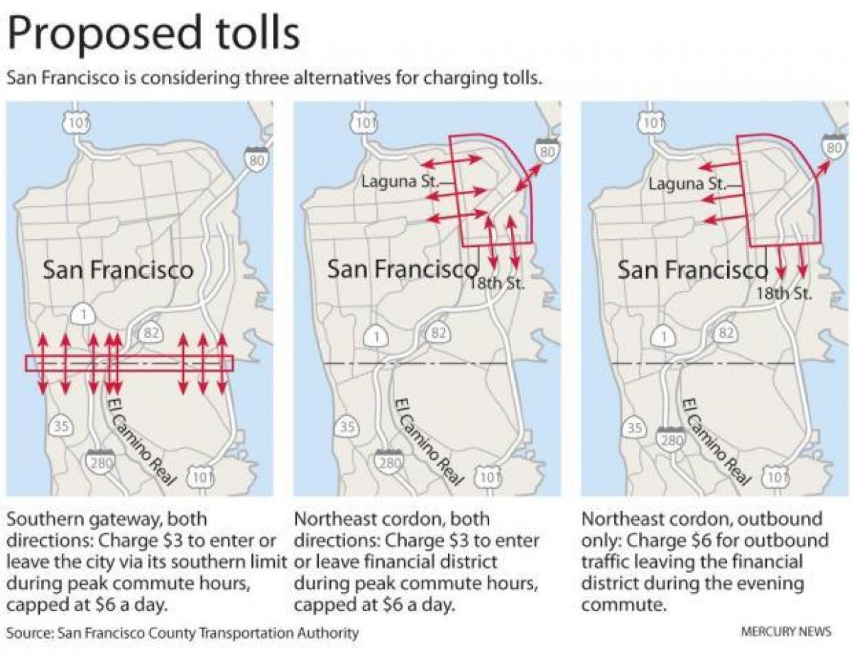 Peta dari San Francisco tol