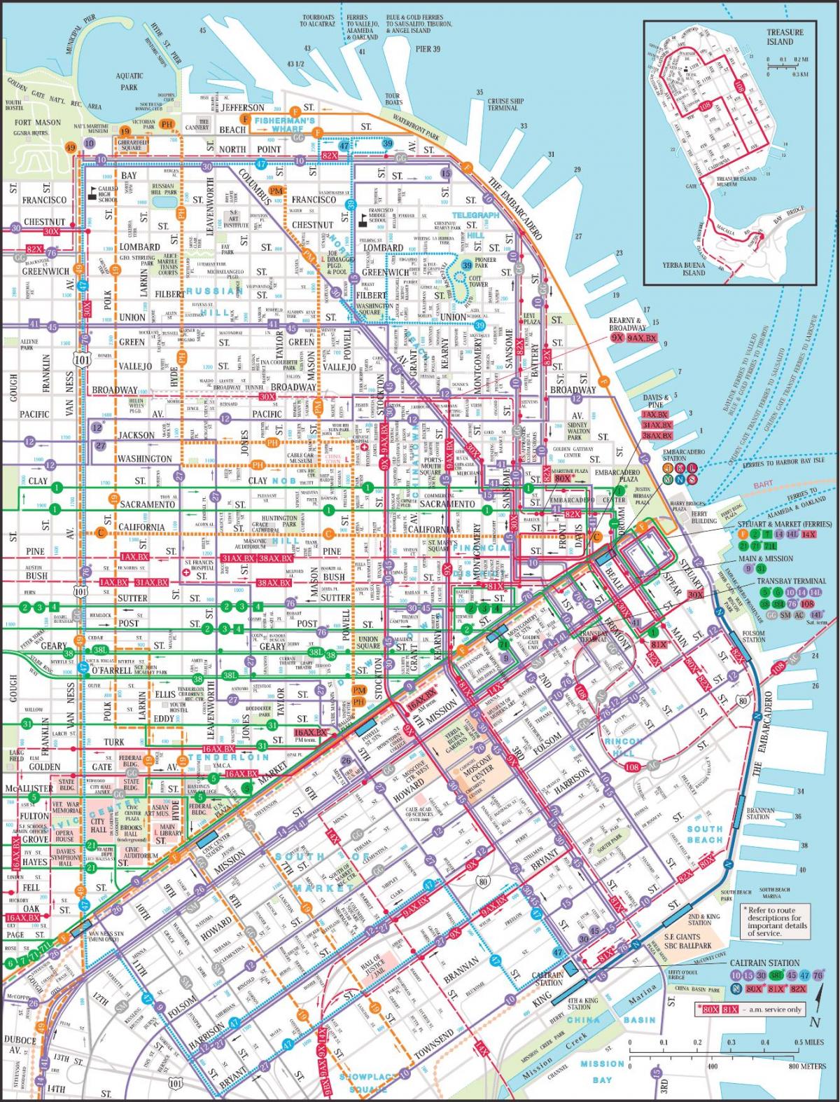 San Francisco angkutan umum peta