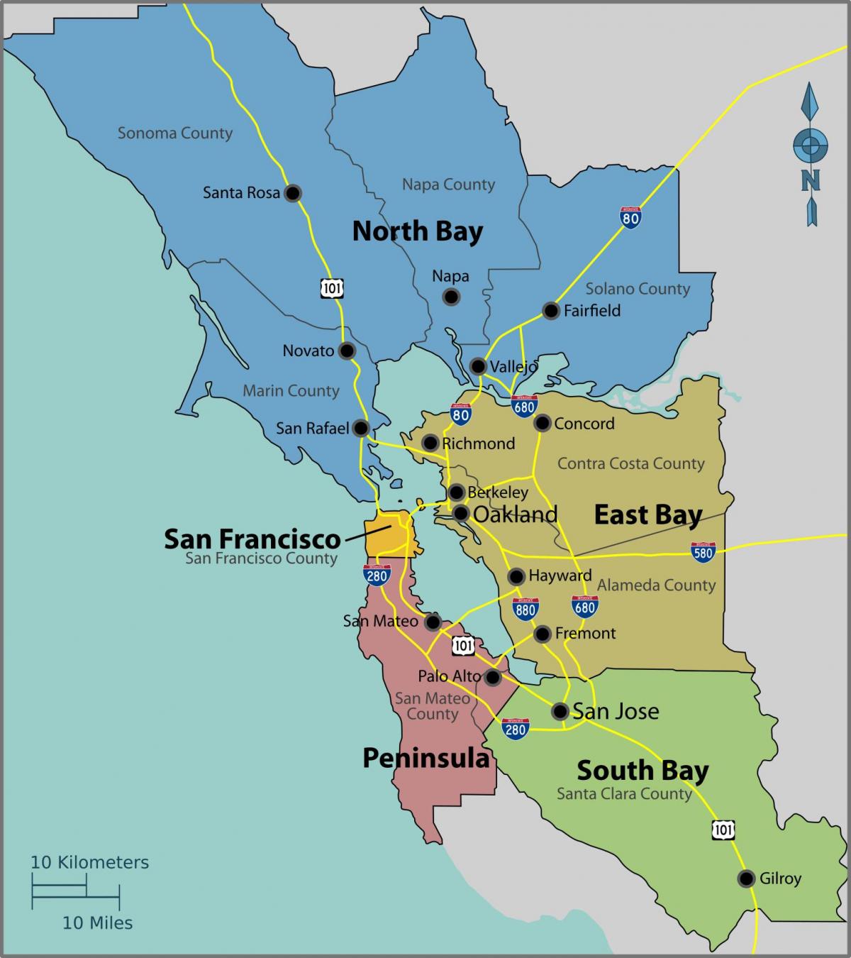 San Francisco bay pada peta