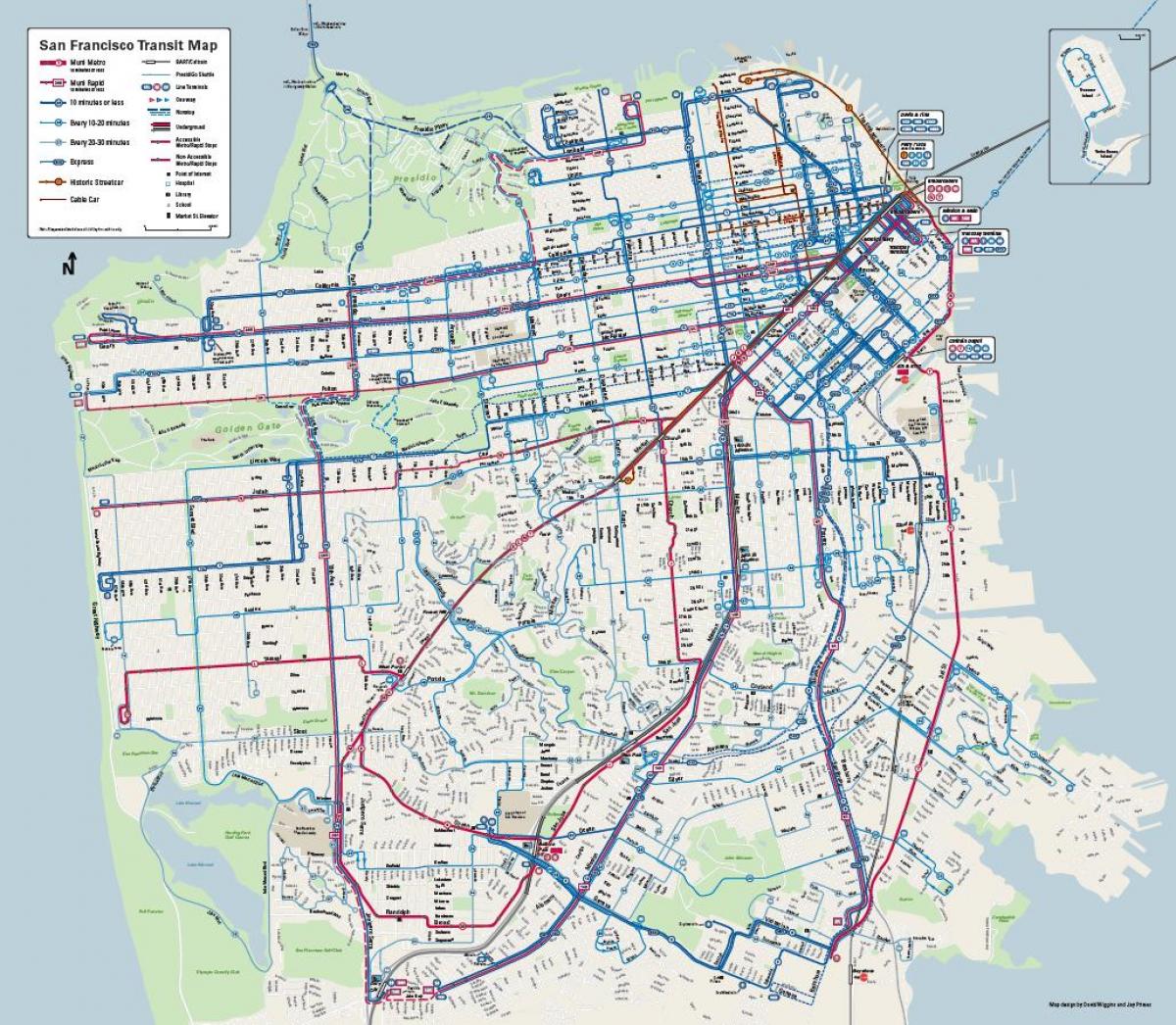 San Francisco sistem bus peta