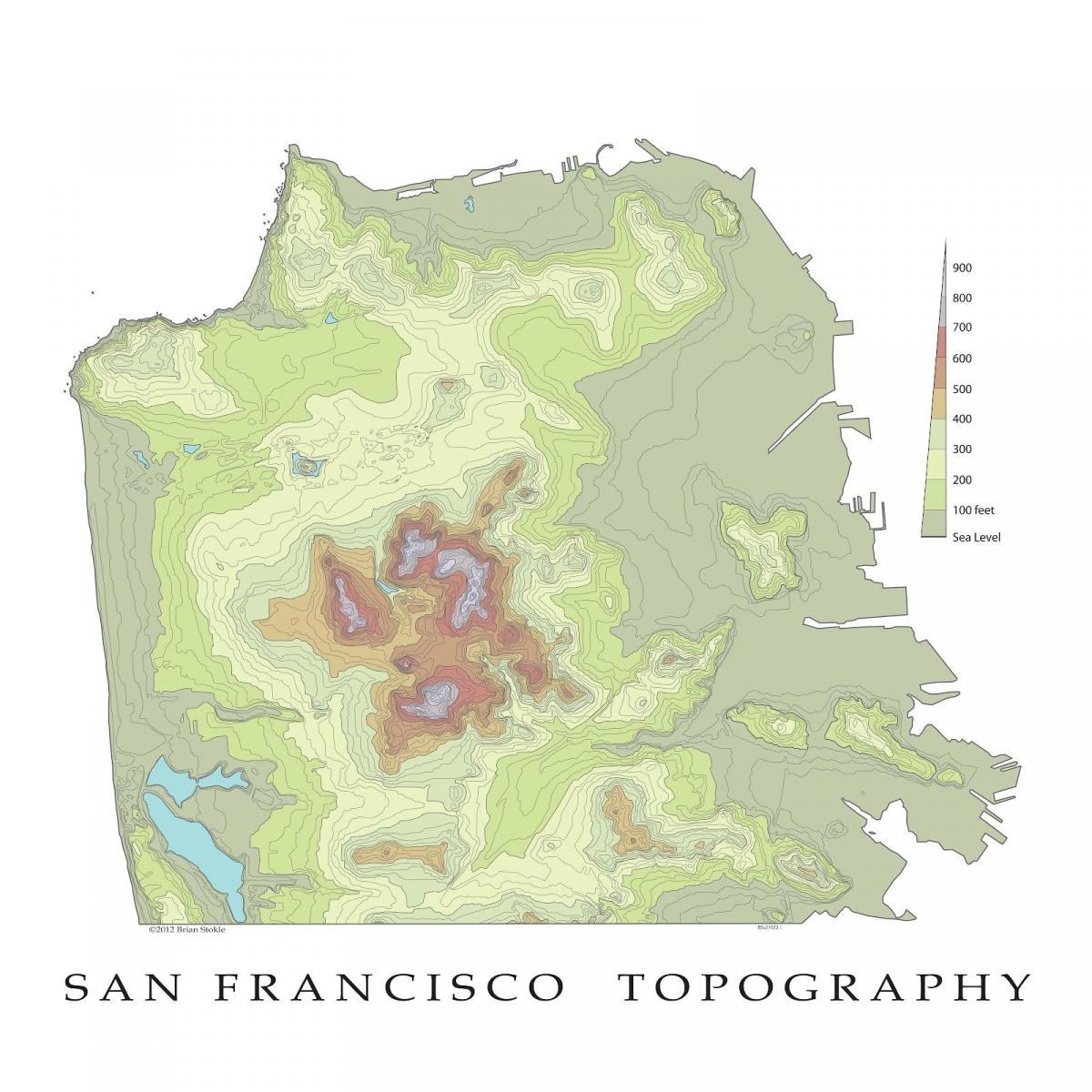 San Francisco peta topografi