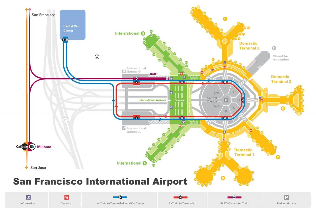 San Francisco airport sewa mobil peta