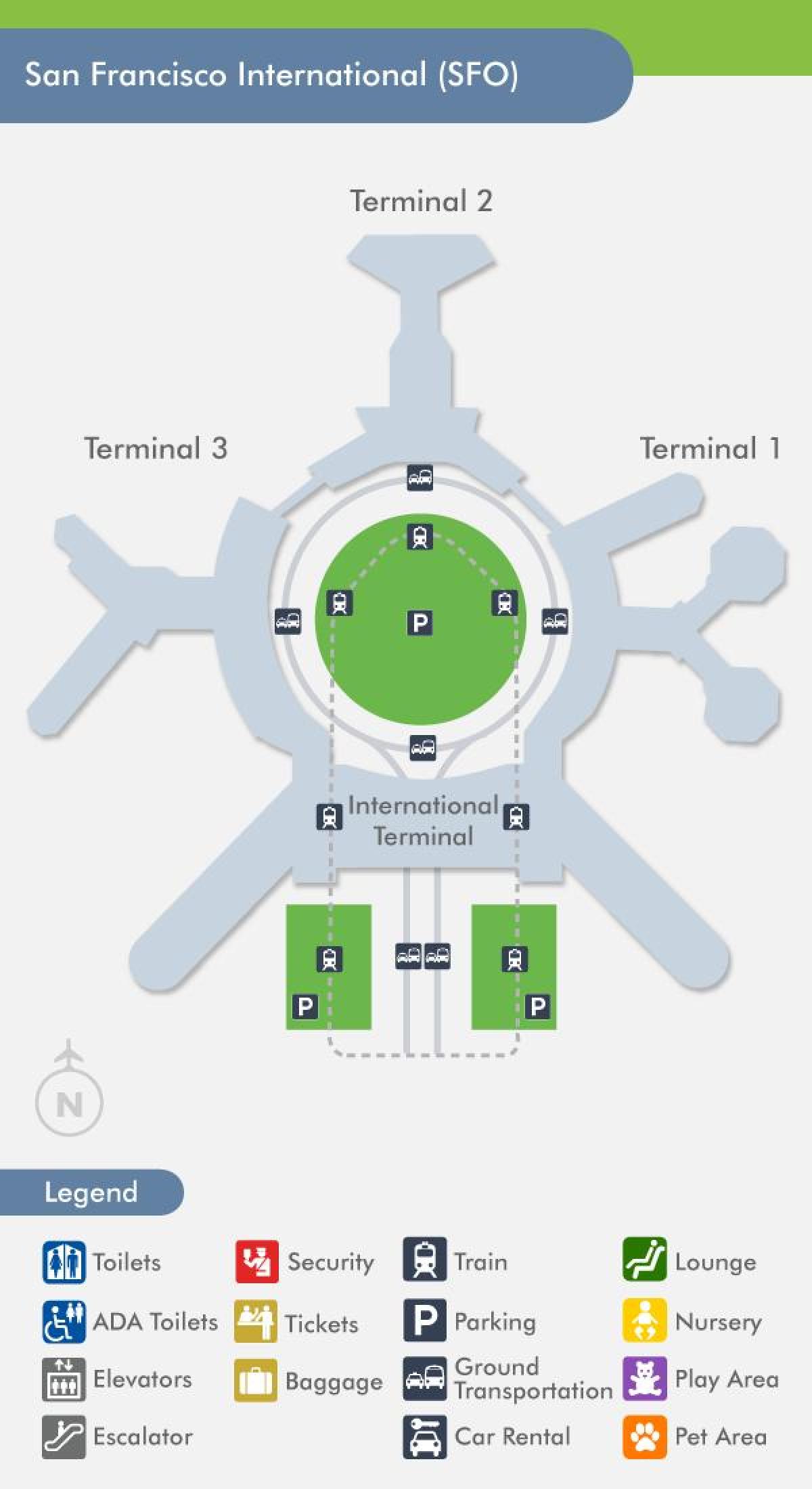 Peta dari SFO airport terminal 1
