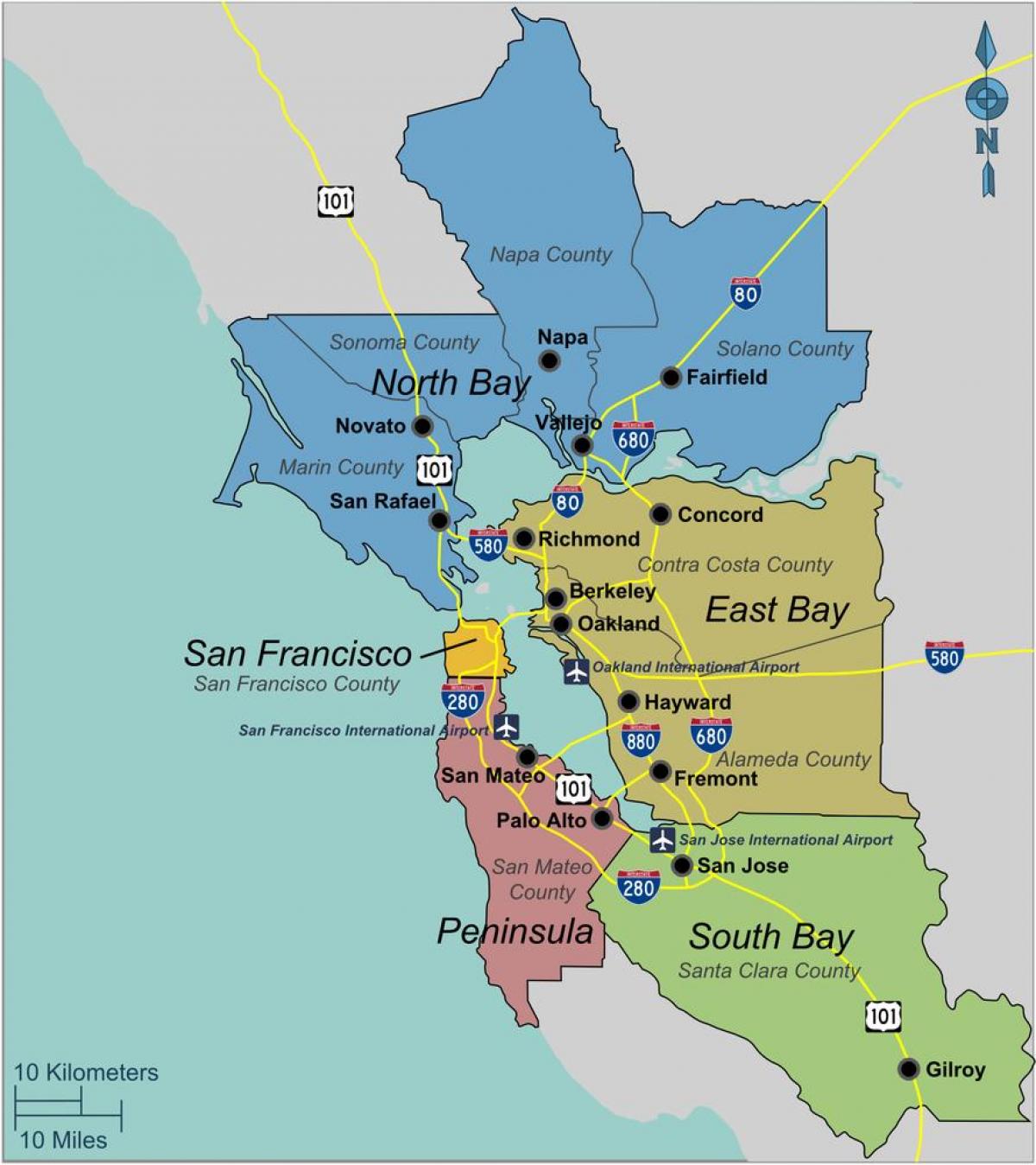 peta selatan San Francisco bay area