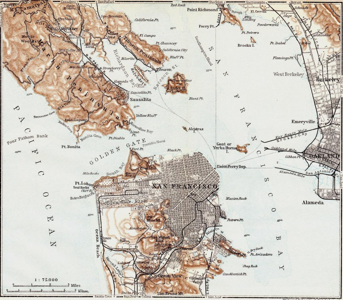 Peta vintage San Francisco 