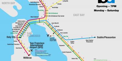 Bart sistem San Francisco peta