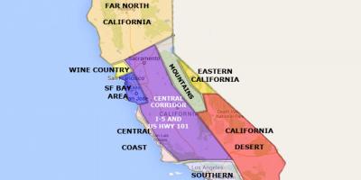 Peta dari california utara dari San Francisco