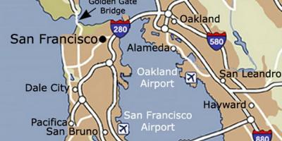 Peta dari San Francisco airport dan sekitarnya