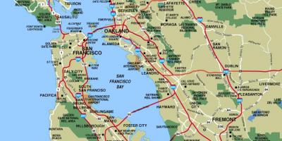 Peta dari kota-kota di sekitar San Francisco