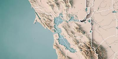 Peta dari San Francisco bay topografi 