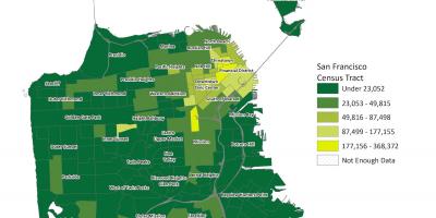 Peta dari San Francisco kepadatan penduduk