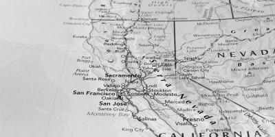 Hitam dan putih peta dari San Francisco