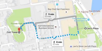 Peta dari San Francisco self guided walking tour