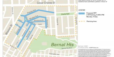 Peta dari SFmta street cleaning