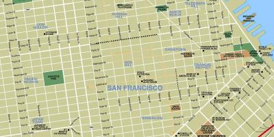 Peta dari pusat kota San Francisco, ca